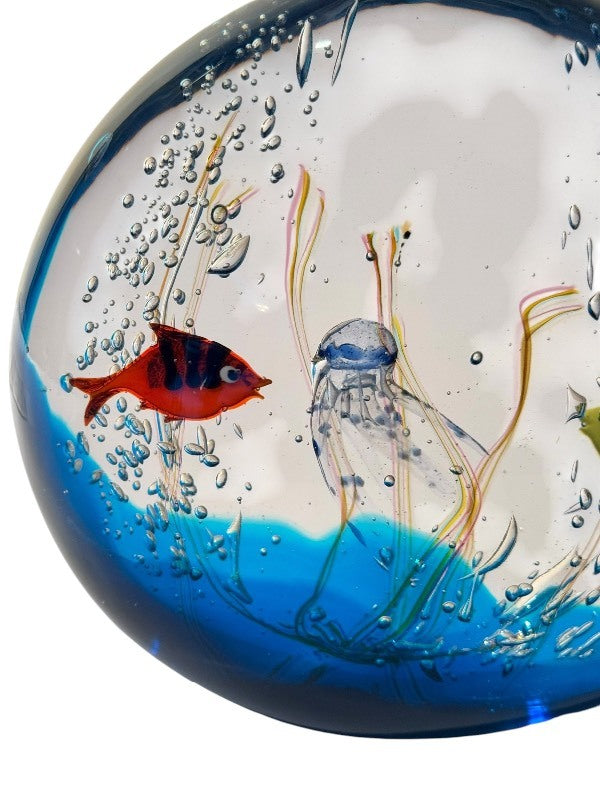 Elio Raffaeli Italian Handblown Glass Colorful Aquarium Sculpture