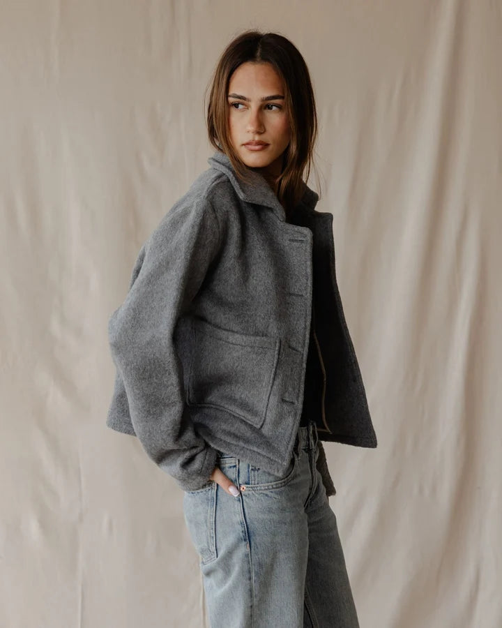 Palma Cropped Coat - Grey