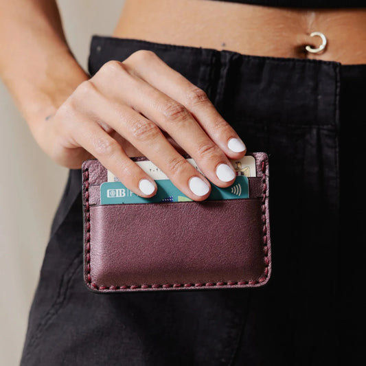 Palma Gleam Card Holder Burgundy