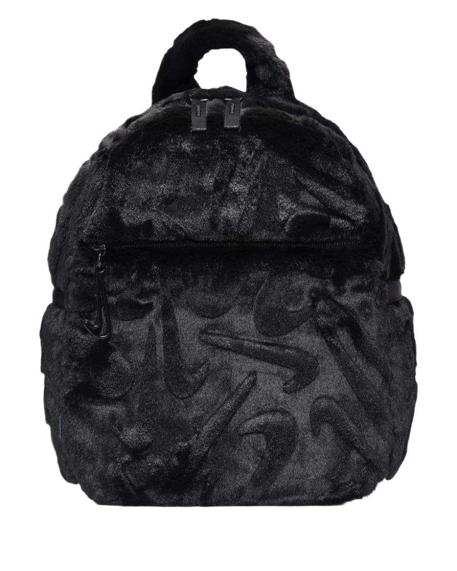 Black faux fur mini backpack online