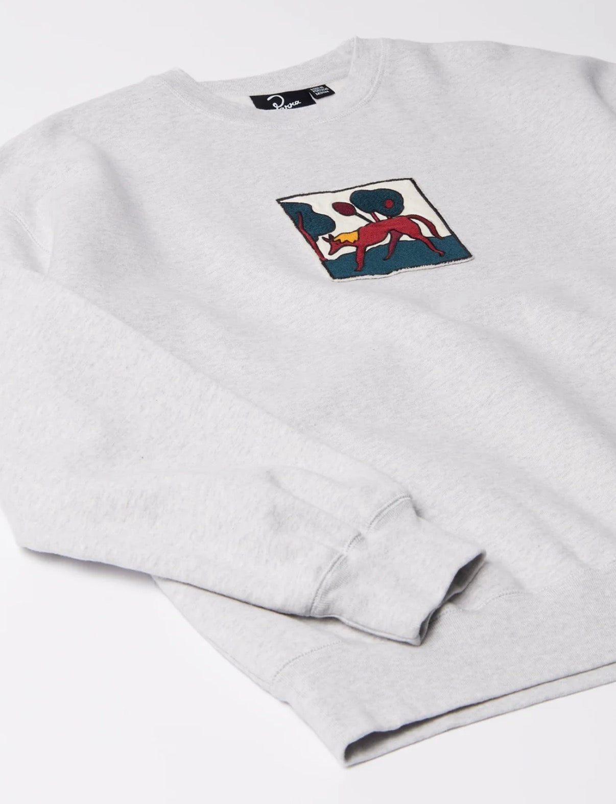 Parra Long lost leg crew neck sweatshirt Heather grey