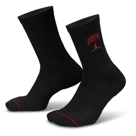 Jordan Everyday Essentials Crew Socks “Black/red”
