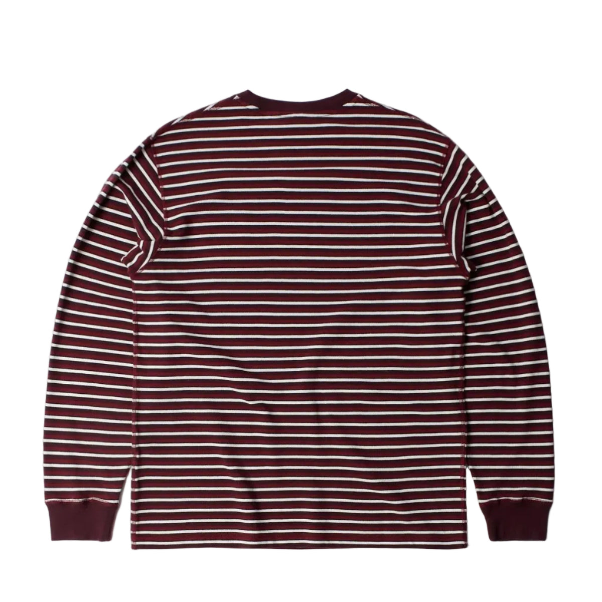 Parra Tripped Stripes Pique Long Sleeve Shirt Dark Red