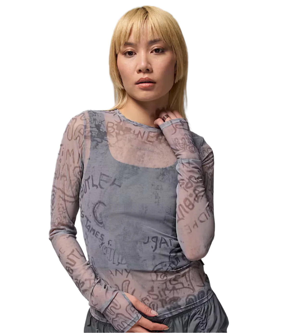 Jordan (W) Sheer Long Sleeve Top