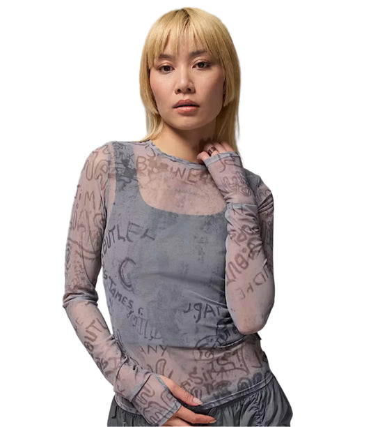 Jordan (W) Sheer Long Sleeve Top