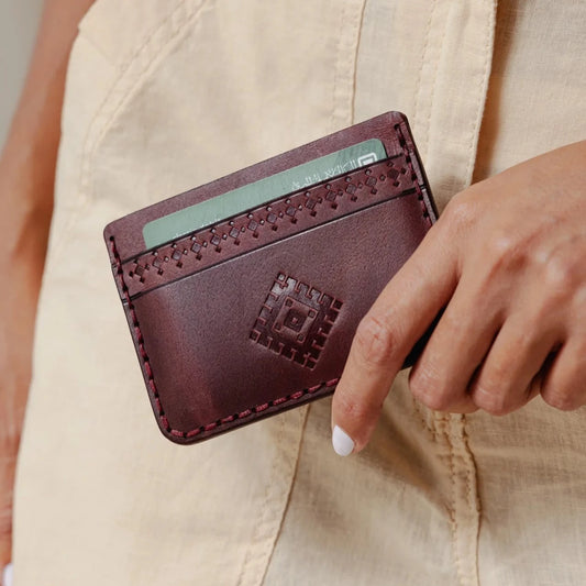 Palma Artisan Card Holder Burgundy