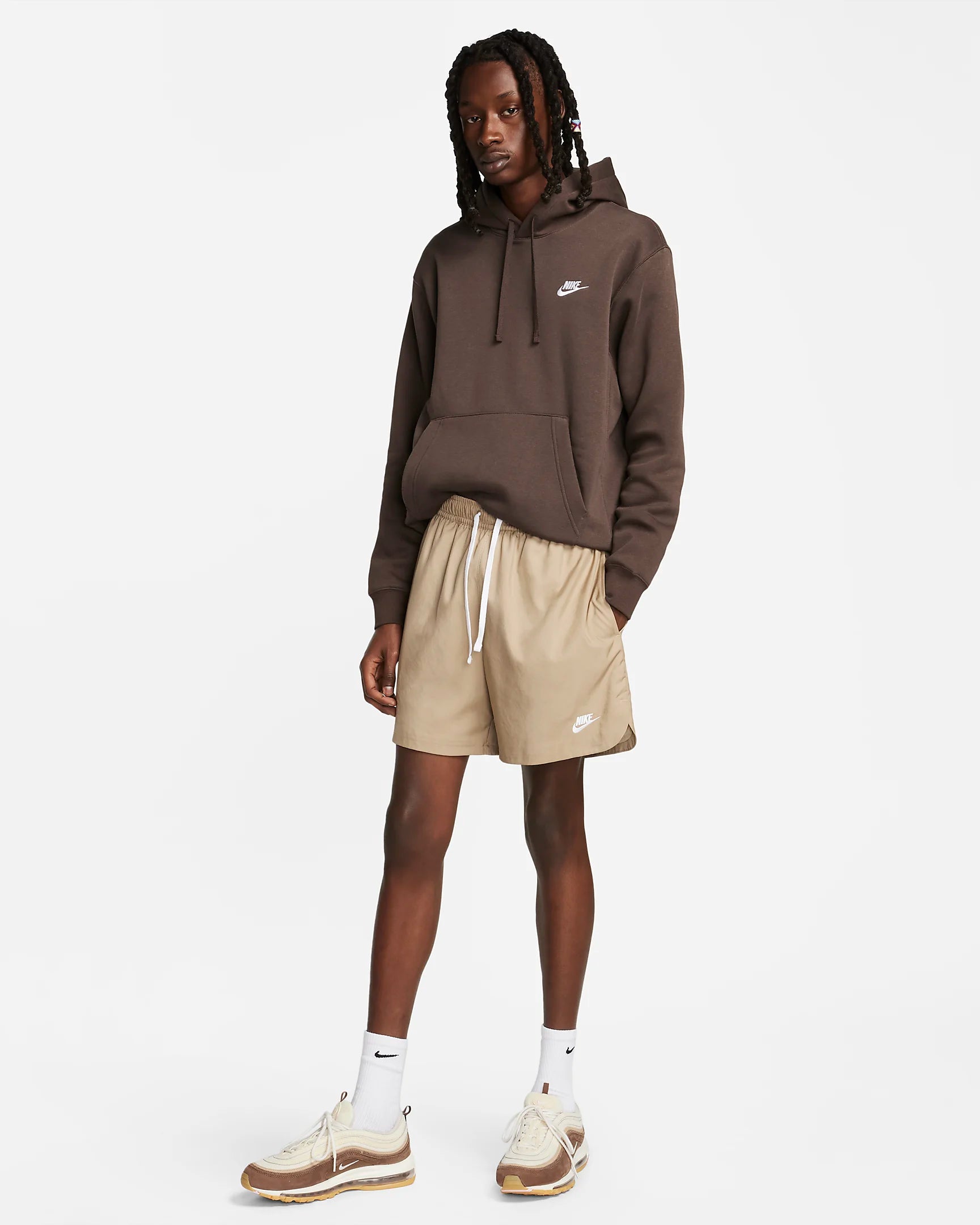 Nike top hoodie brown
