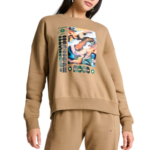 Jordan Women's Artist Series Brooklyn Fleece Crewneck "Dark Driftwood"