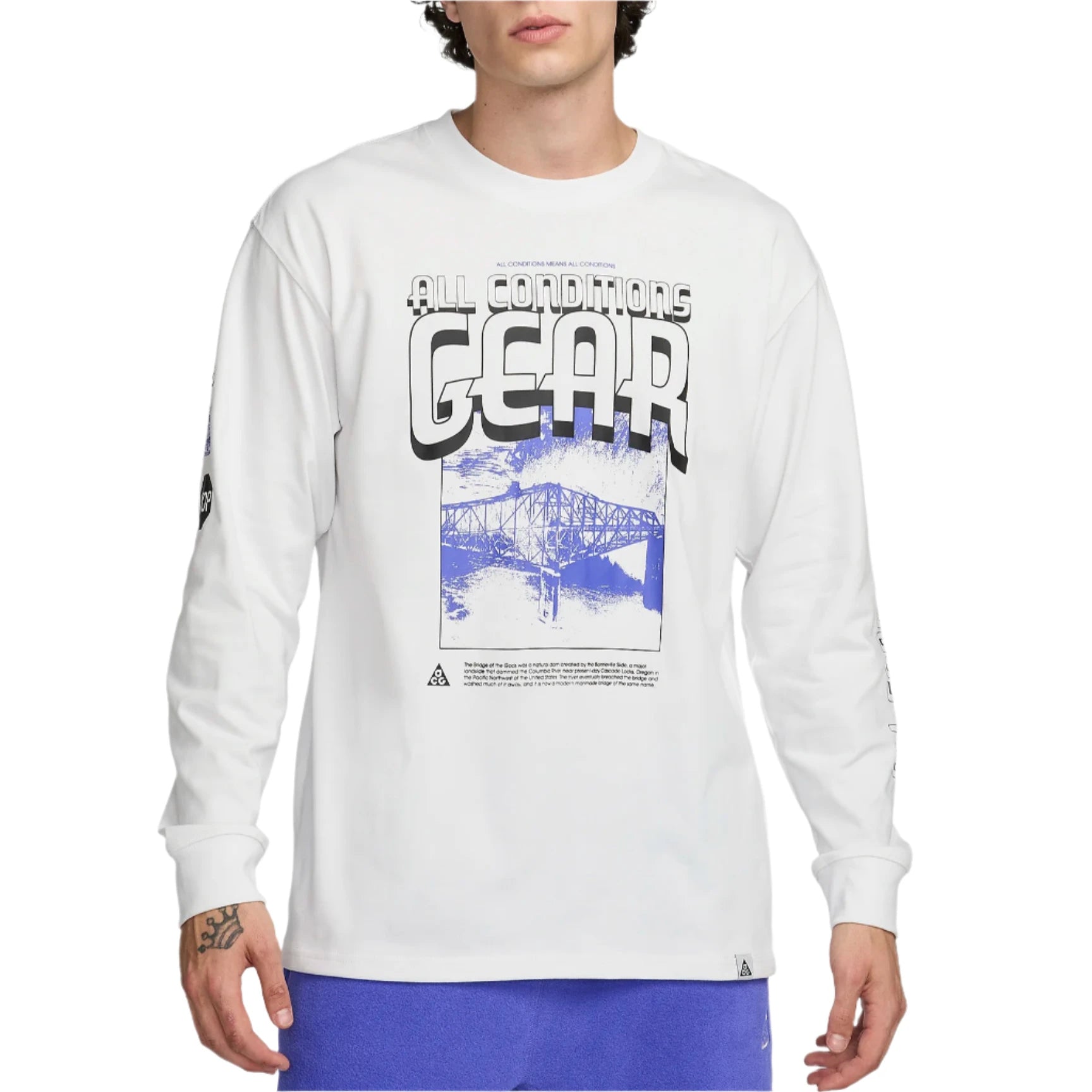 Nike white full sleeve t shirt sales