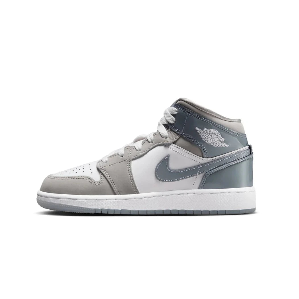 Jordan 1 Mid (GS) "White/Cool Grey”