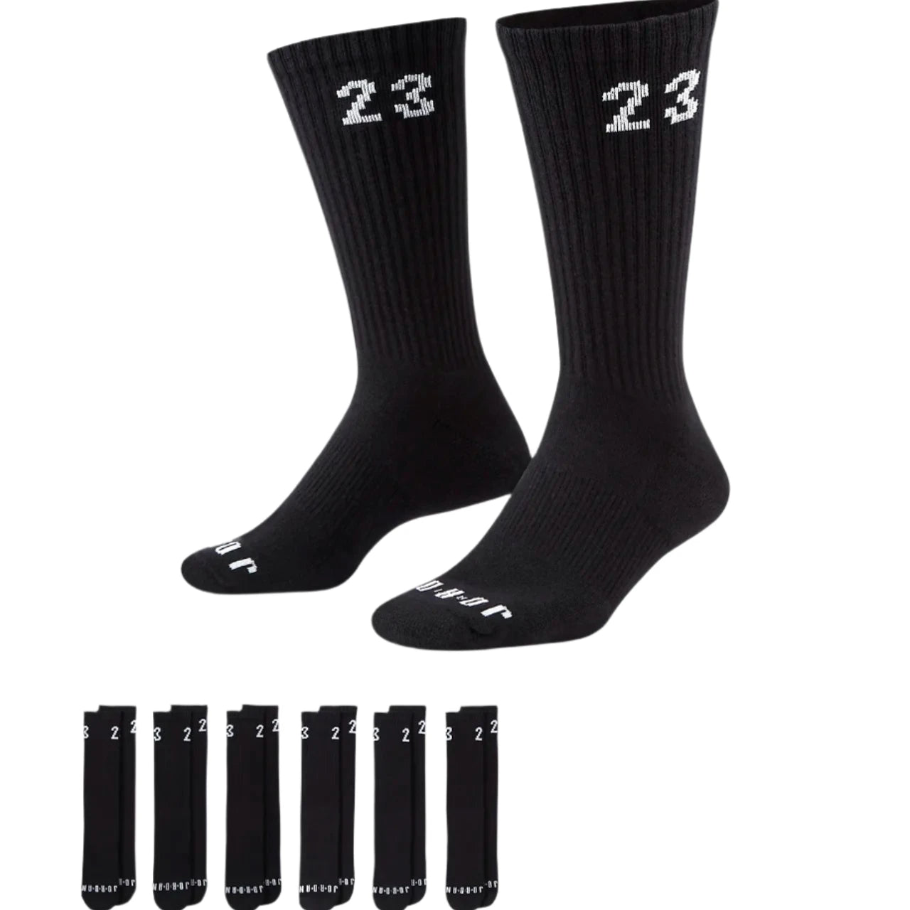 Jordan Everyday Essential Crew Socks 6 Pack "Black"