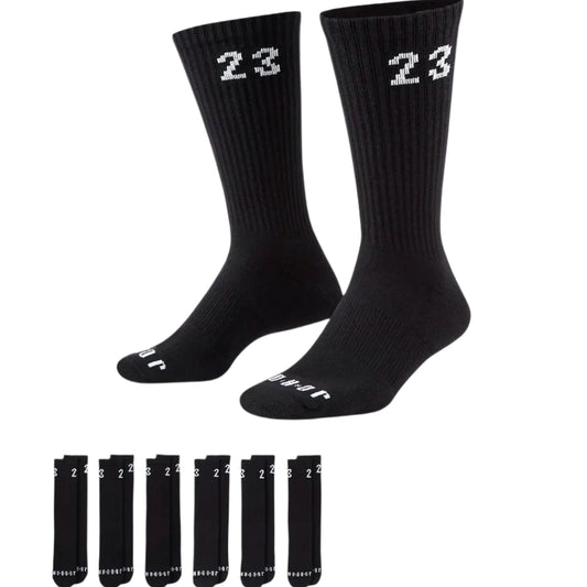 Jordan Everyday Essential Crew Socks 6 Pack "Black"