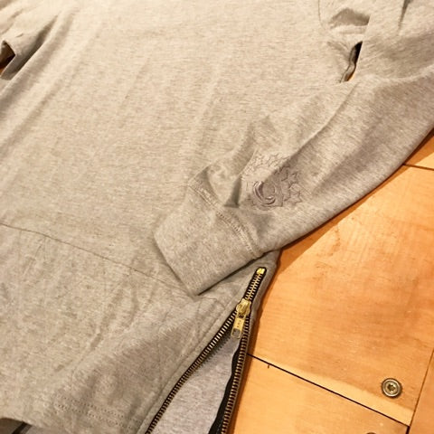 STUDIIYO Long-Sleeve Quilted Zip "Heather Grey"