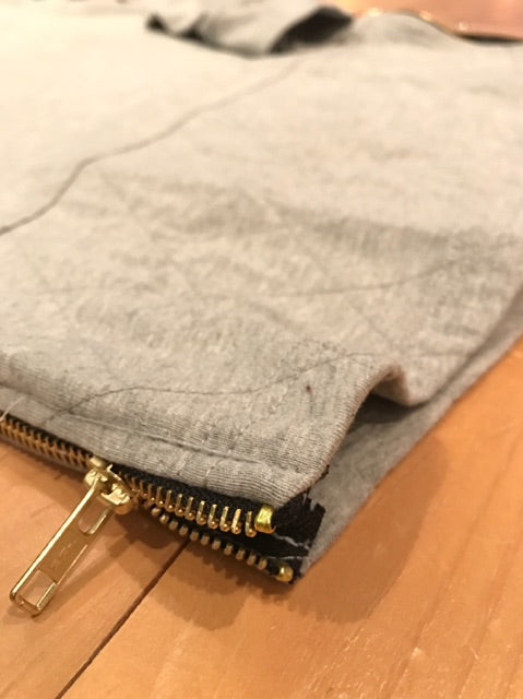 STUDIIYO Long-Sleeve Quilted Zip "Heather Grey"