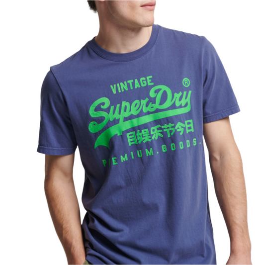 Superdry Vintage Logo Neon T-Shirt "Frontier Blue"