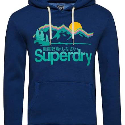 Superdry Vintage Great Outdoors Hoodie "Bright Blue Grit"