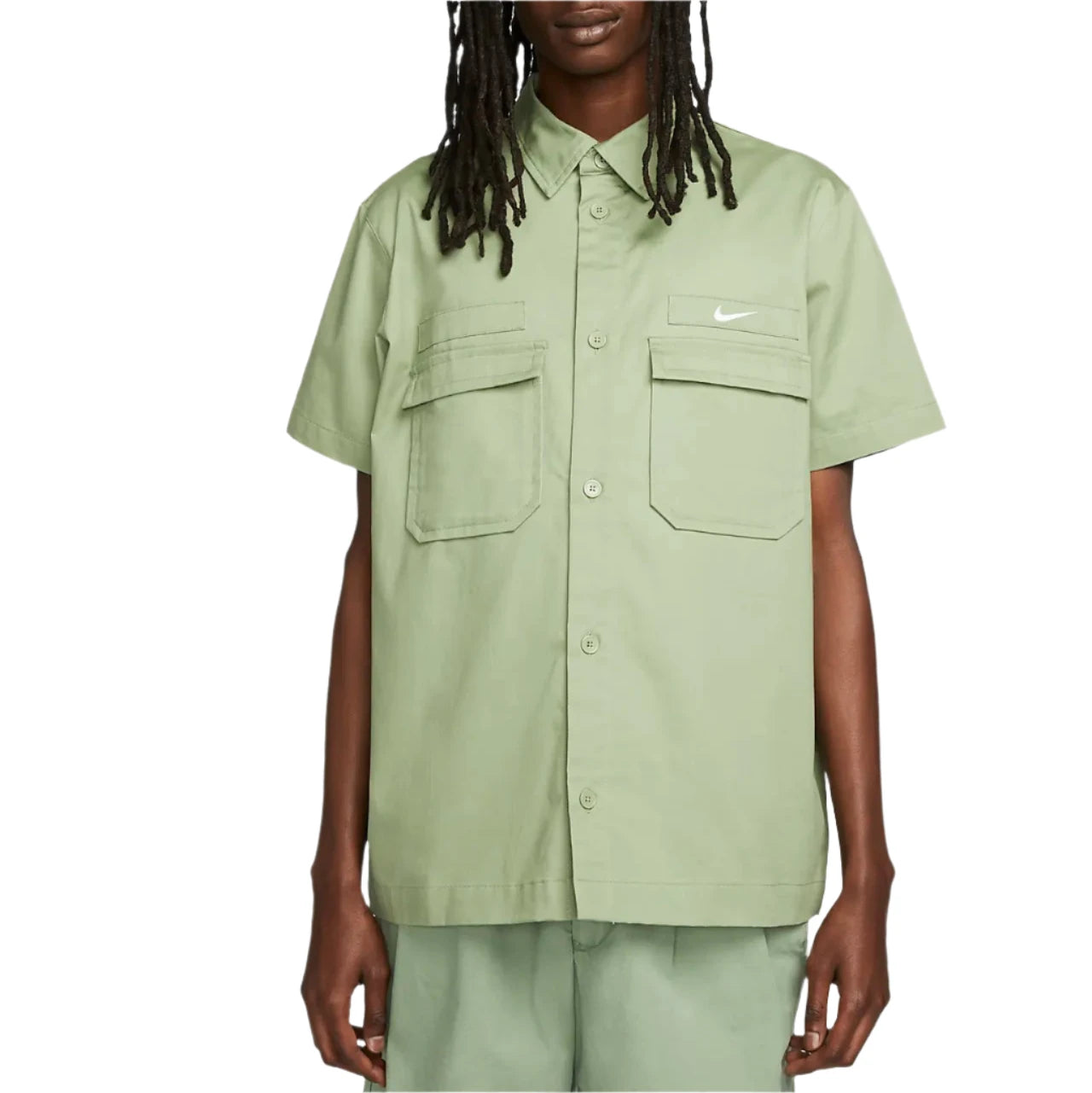 Nike Life Woven Military Short-Sleeve Button Down Shirt