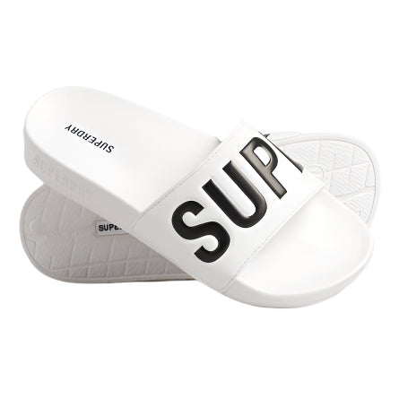 Superdry CORE Pool Slides "White"