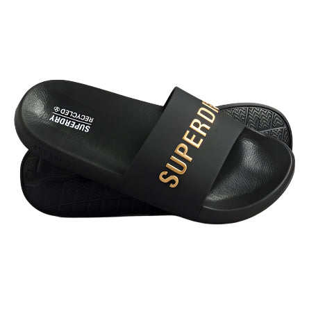Superdry CODE Logo Pool Slides "Black"