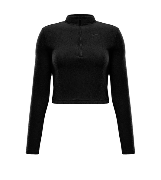 Nike Sportswear Phoenix Plush Women's Slim Long-Sleeve Cozy Fleece 1/2-Zip - Black