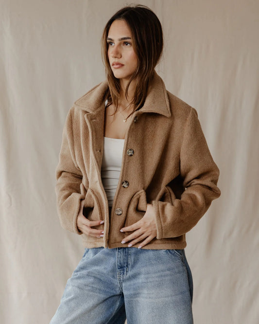 Palma Cropped Coat - Beige