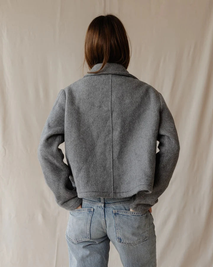 Palma Cropped Coat - Grey