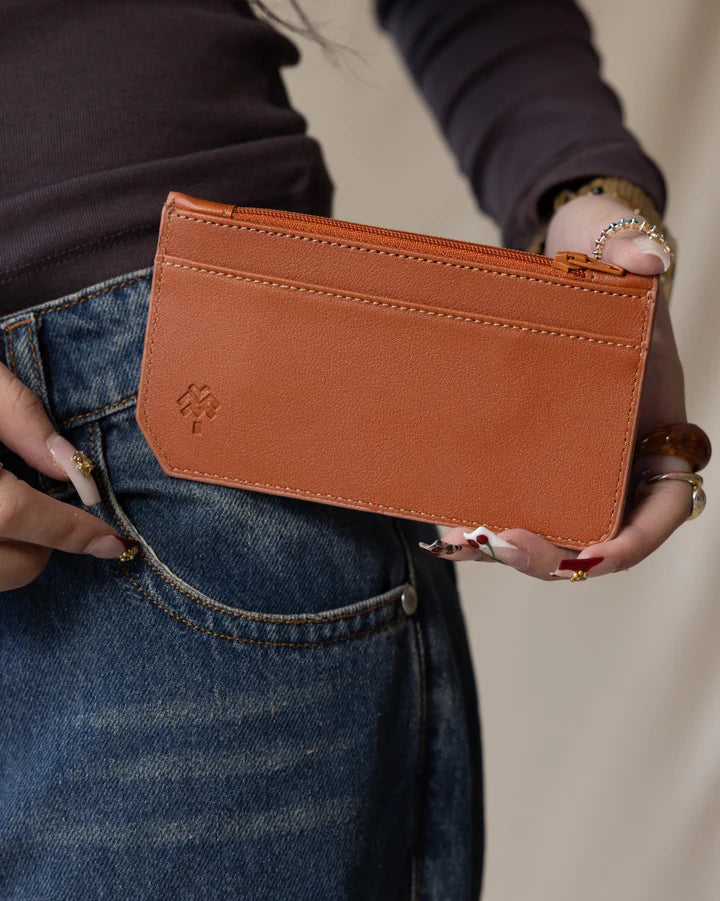 Palma Havane Flowered Card Holder (Brown)