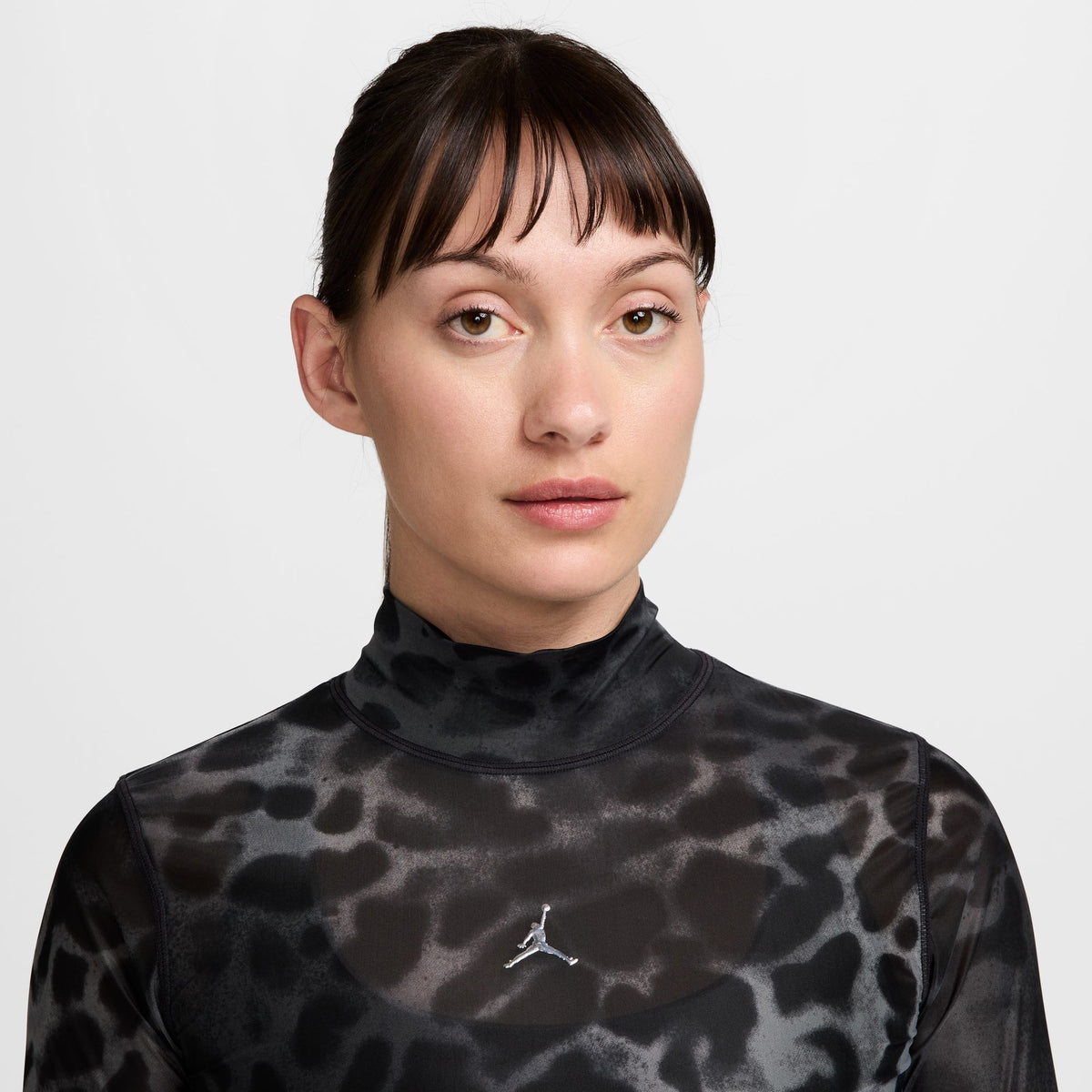 Jordan W Animal Print Long Sleeve Black