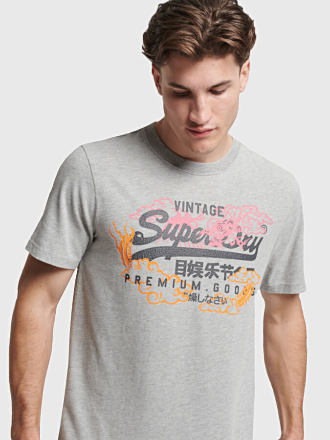 Superdry Vintage VL Narrative Tee "Grey Marl"