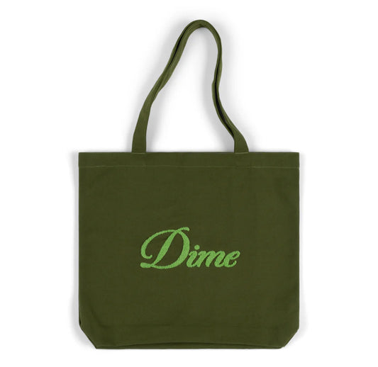 Dime Cursive Chenille Tote Bag