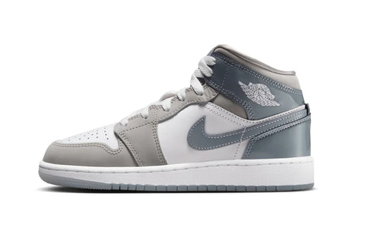 Jordan 1 Mid (GS) "White/Cool Grey”