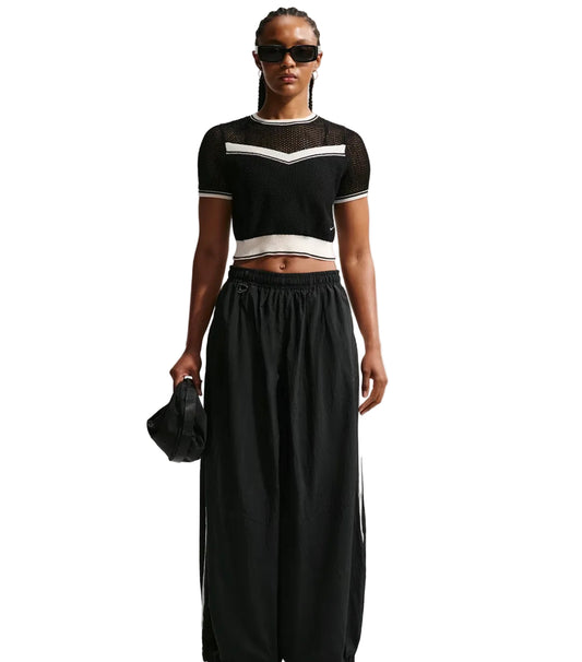 Nike Women's Sportswear Chill Knit Tight Cropped Top “Black”