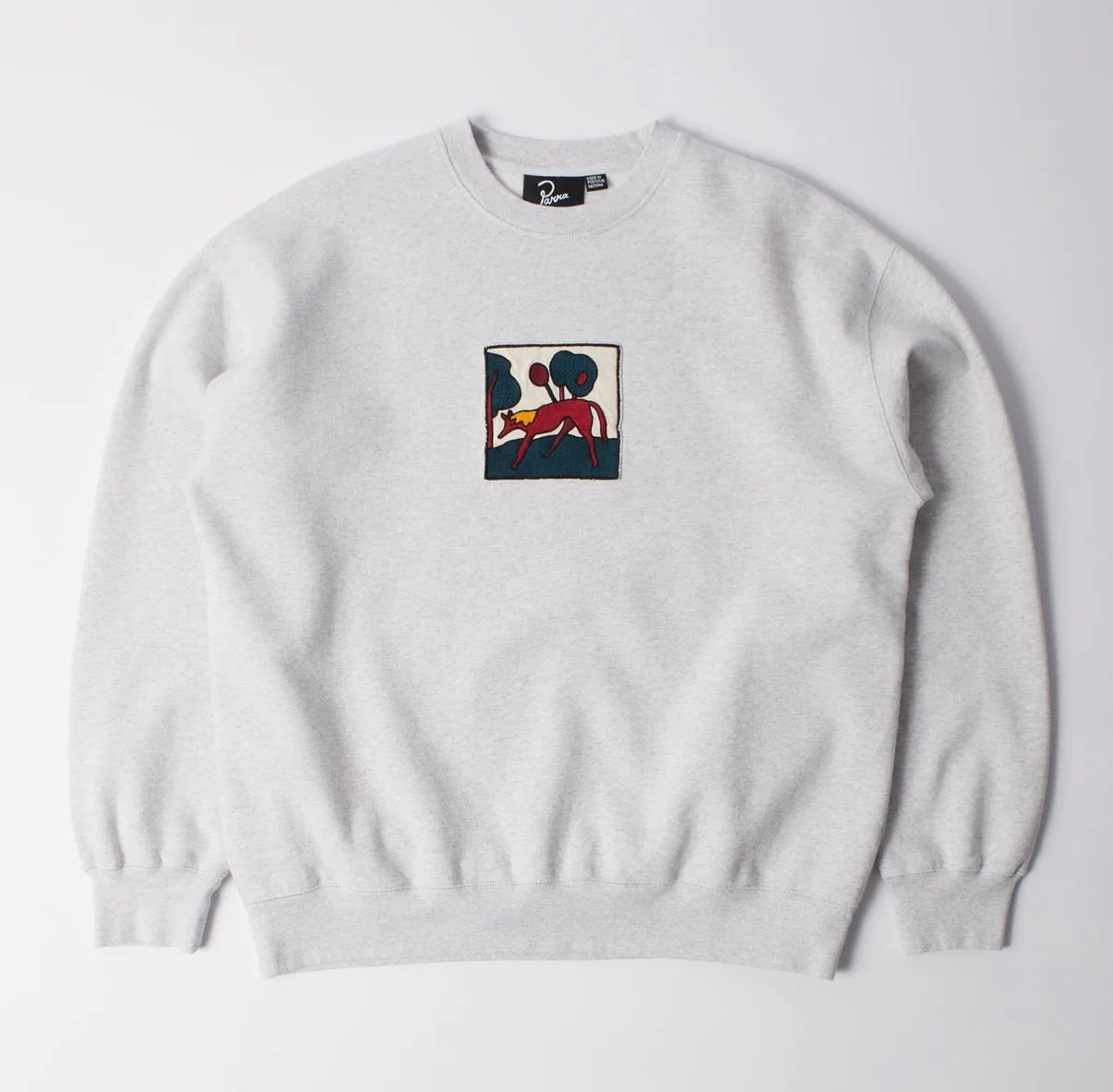Parra Long lost leg crew neck sweatshirt Heather grey