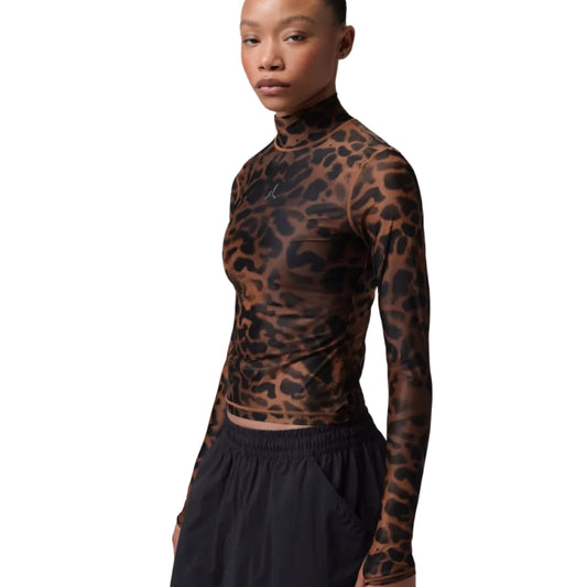 Jordan W Animal Print Long Sleeve Brown