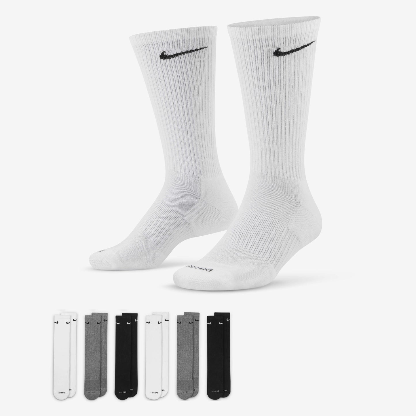 Nike Everyday Cushioned Crew Socks - Multi-Color 6 Pack