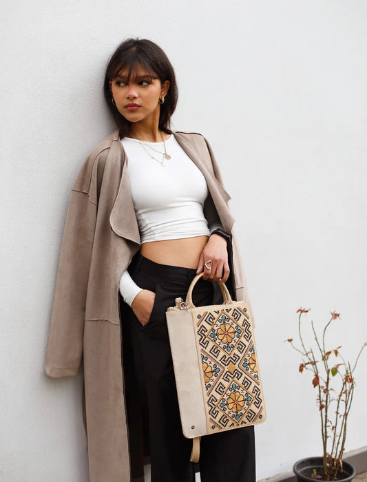 Palma Ethnic Laptop Sleeve (Beige)