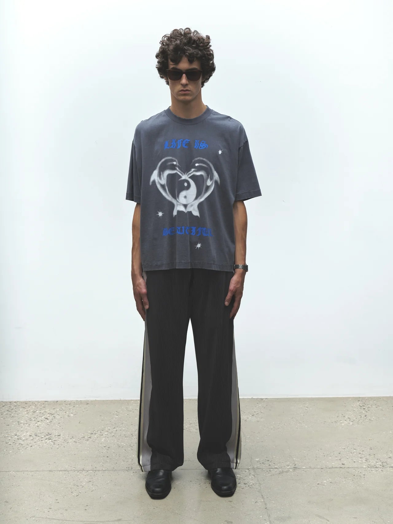 Jungles Jungles Weave Trim Pleat Pants