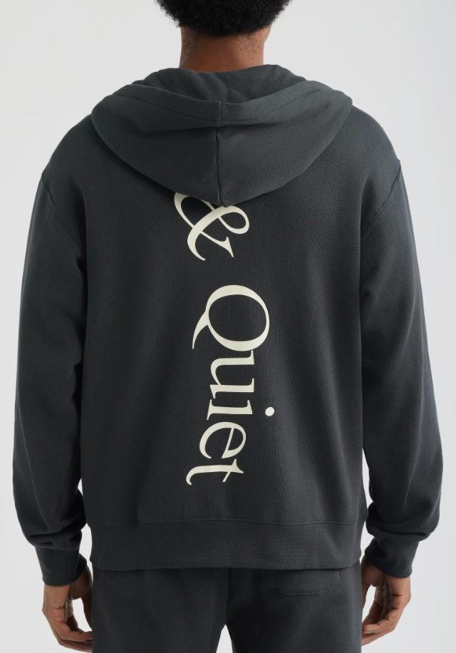 Museum of Peace and Quiet Wordmark Zip Up Hoodie - Black