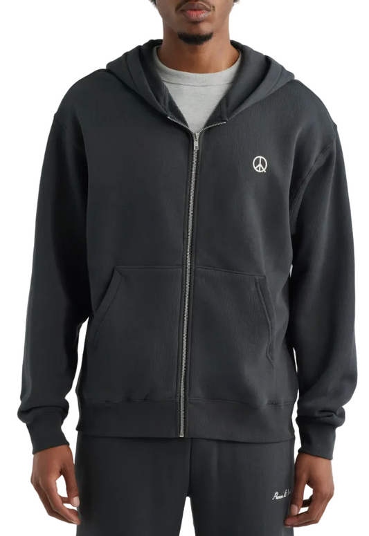 Museum of Peace and Quiet Wordmark Zip Up Hoodie - Black