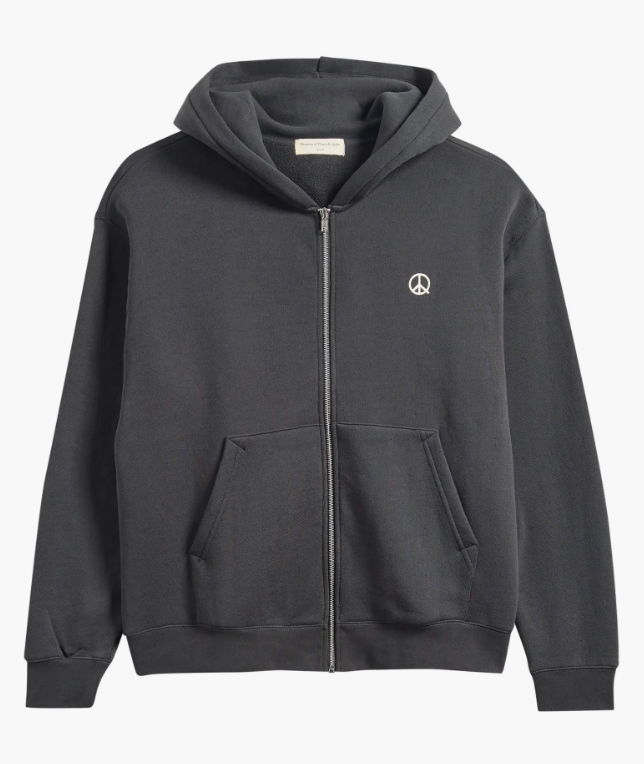 Museum of Peace and Quiet Wordmark Zip Up Hoodie - Black