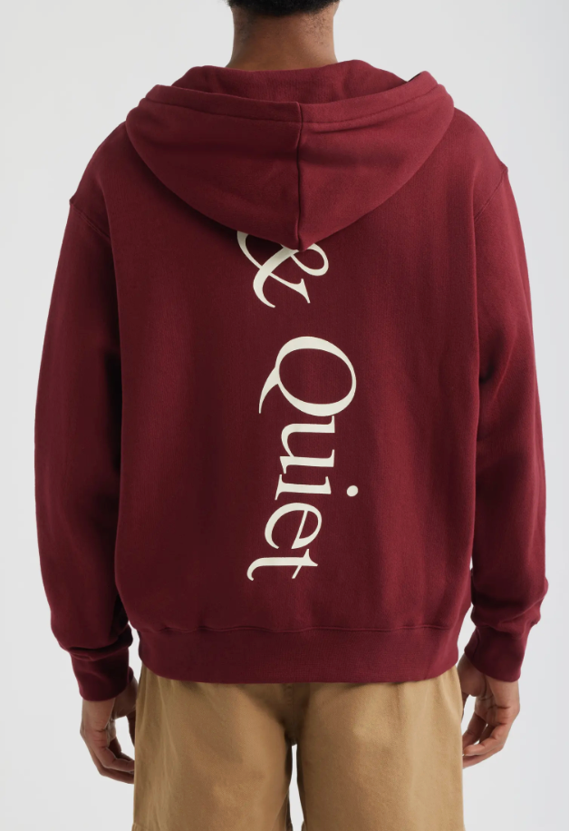 Museum of Peace and Quiet Wordmark Zip Up Hoodie - Burgundy