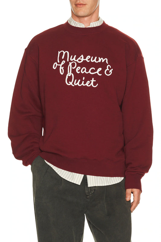 Museum of Peace and Quiet Scribble Crewneck - Burgundy