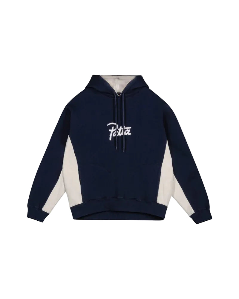 Patta Chenille Logo Hooded Sweater "Black Iris"