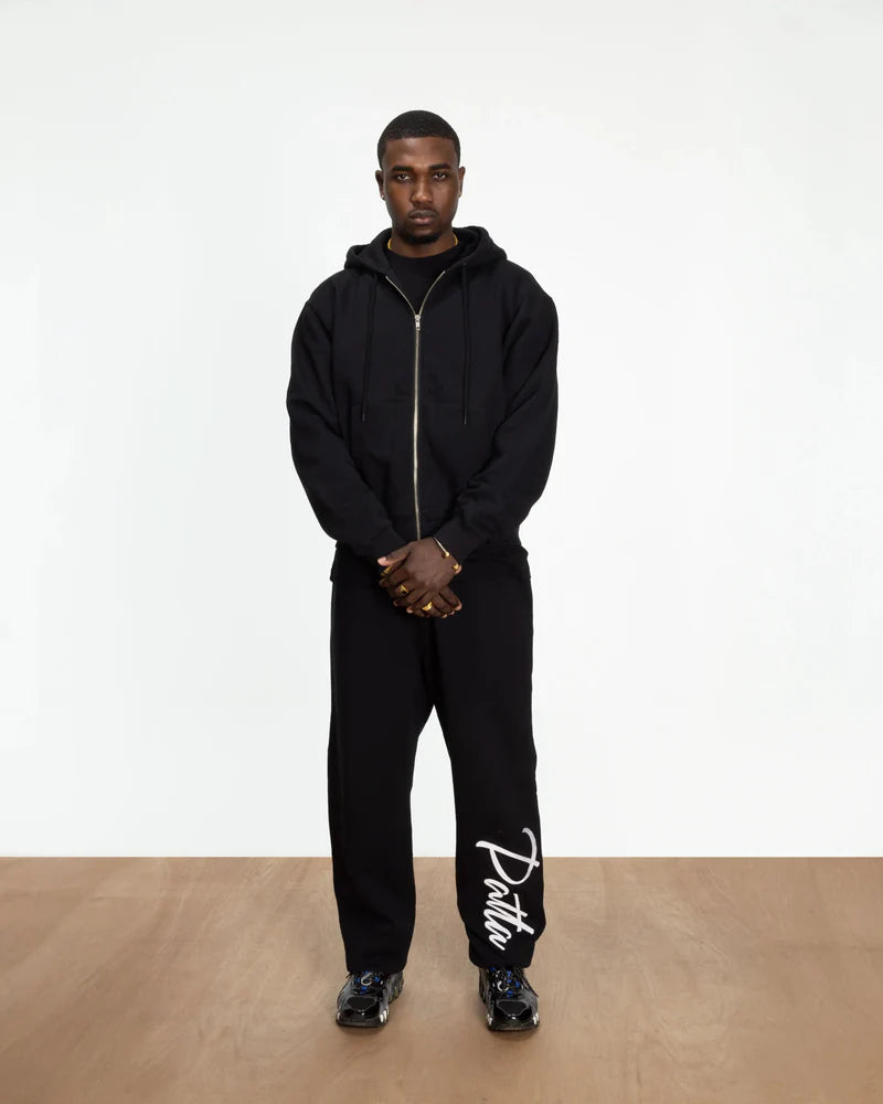 Patta Embro Classic Zip Up Hooded Sweater "Black"
