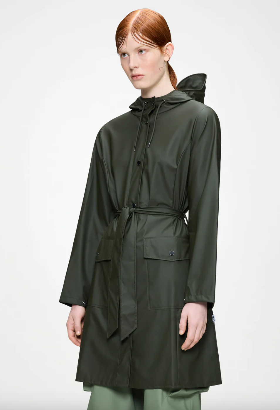 RAINS Curve Long Women's Jacket "Green"