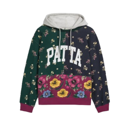 Patta Floral Patchwork Hooded Sweater