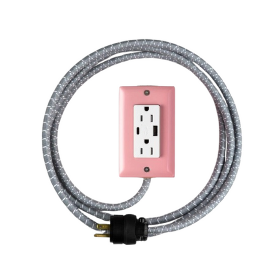 Conway Electric Exto Smart USB C Cord - Candy Pink/Grey