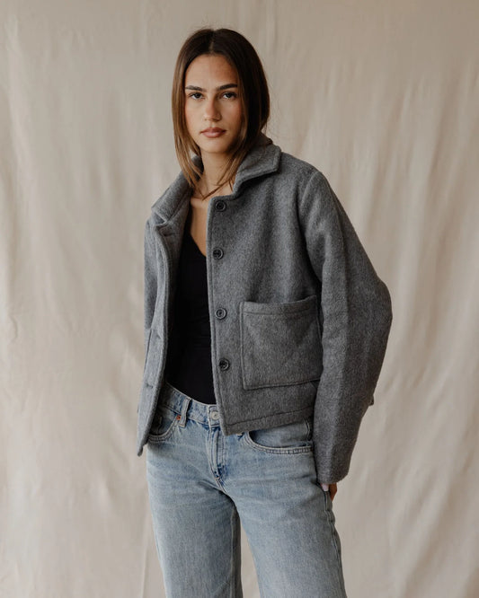 Palma Cropped Coat - Grey