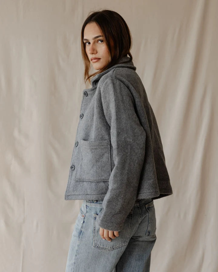 Palma Cropped Coat - Grey