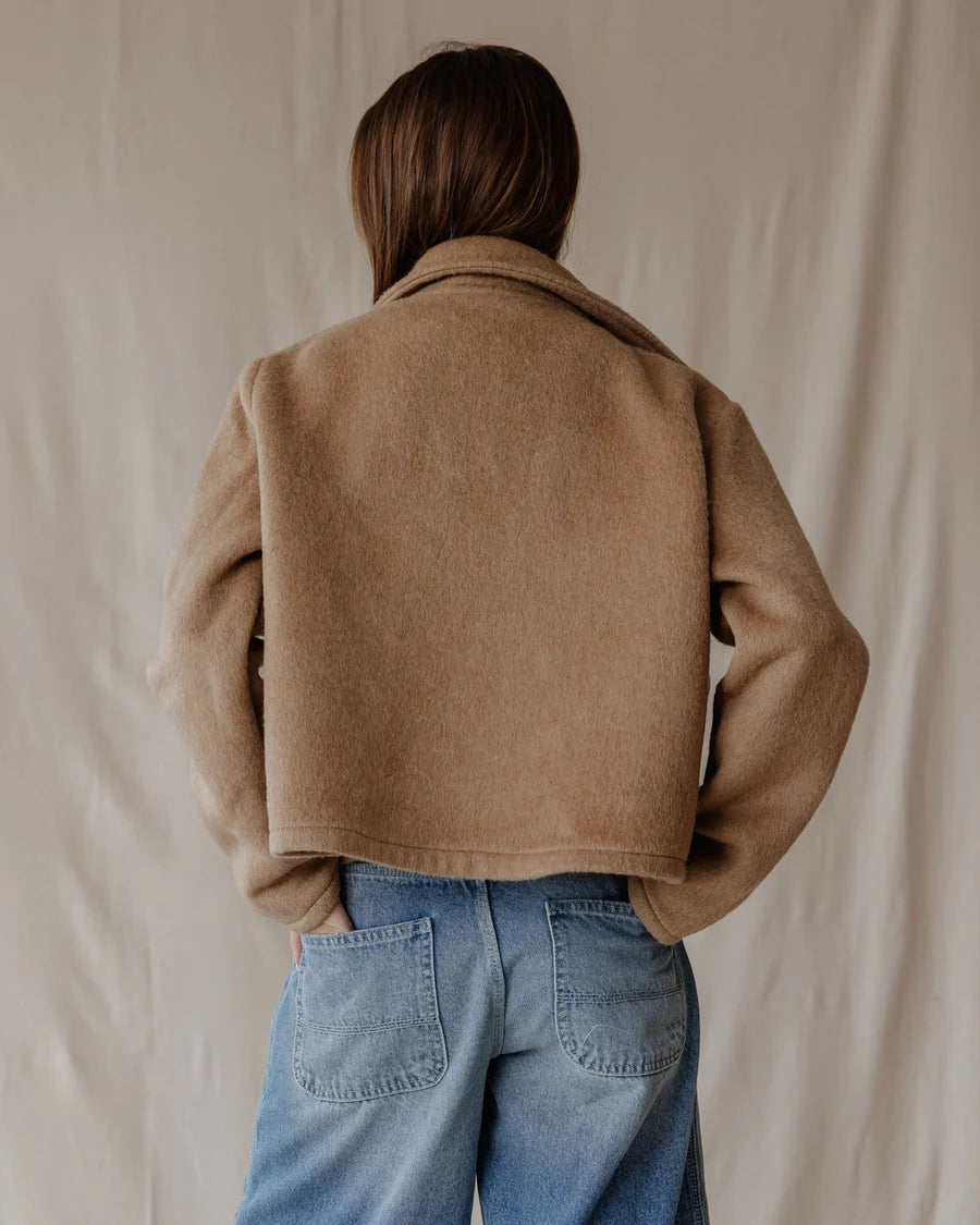 Palma Cropped Coat - Beige
